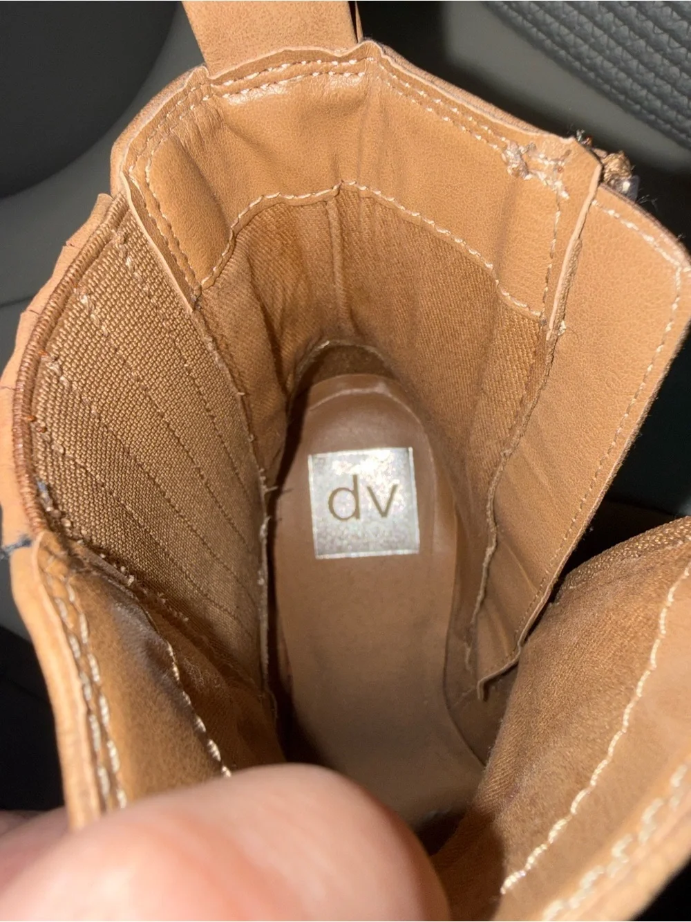 Dolce Vita Tan Pointed-Toe Mid-Calf Ankle Boots with Wrap Detail